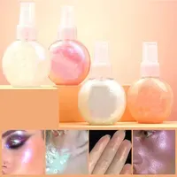 MLM Highlighters Private Label Shimmer Oil For Body Scented Unique Bottle Coated Silicone — view 3