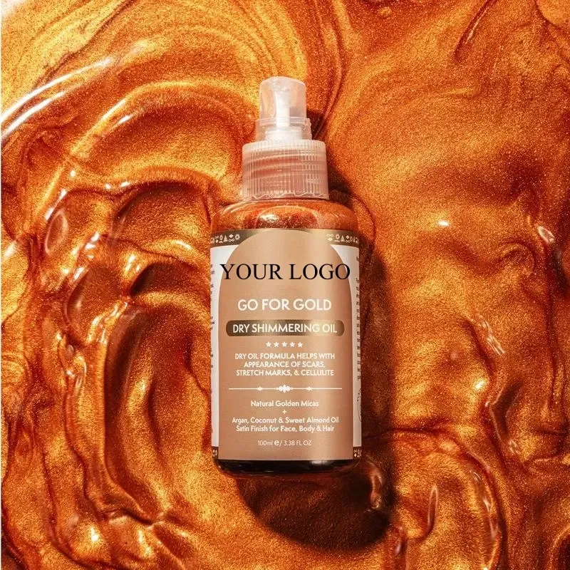 MLM Custom Private Label Shimmer Body Oil For Skin Glow Natural Hydrating Body Oil With Fragrance — OEM product photo