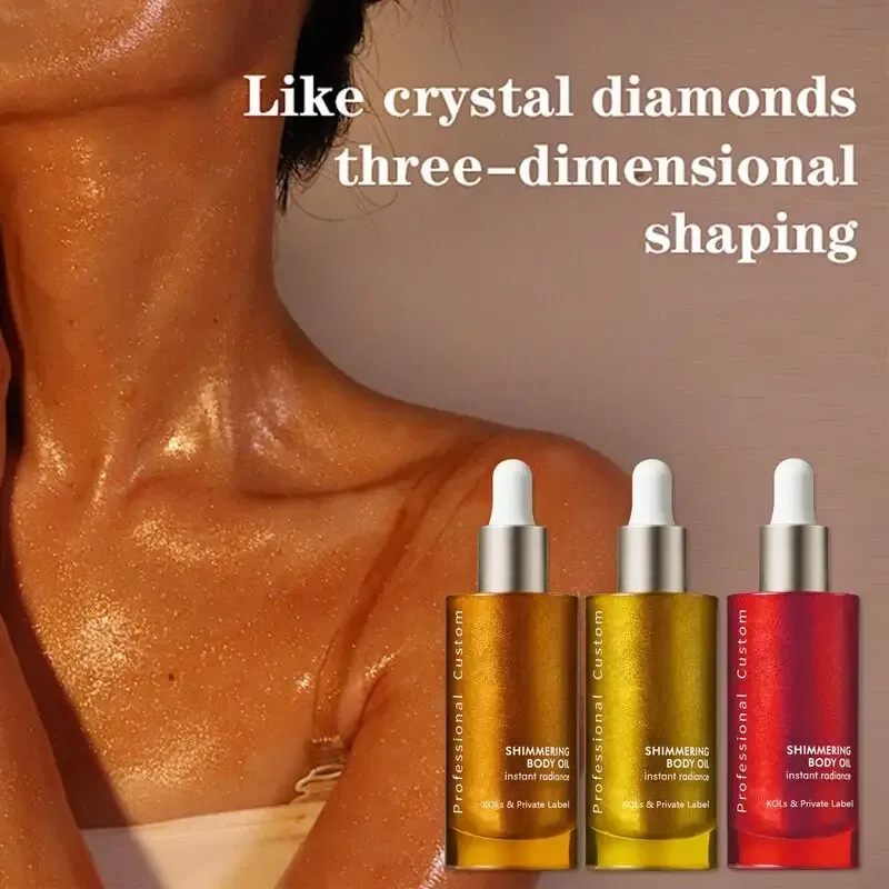 MLM Custom Long Lasting Moisturizing Organic Vegan Shiny Private Label Shimmer Oil Body — OEM product photo