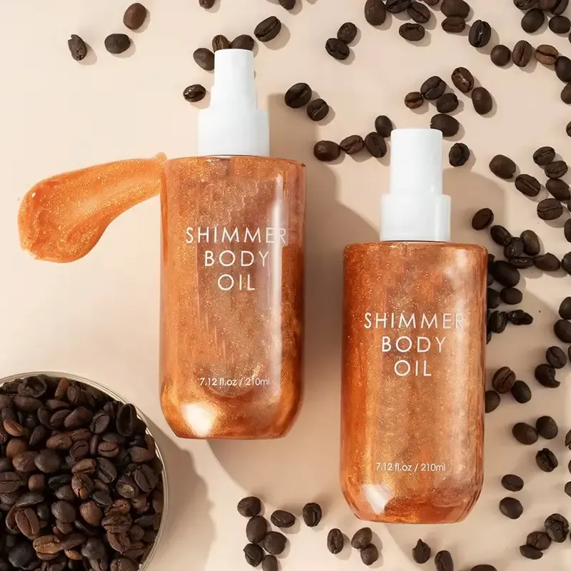 MLM Private Logo Body Mist 210ml Luxury Shimmer Body Oil Spray Nozzle Body Shimmer Oil — OEM product photo