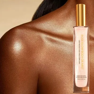 Liquid Gold Glow Body Shimmering Highlighter Oil Waterproof Body Shimmer Setting Spray — OEM product photo