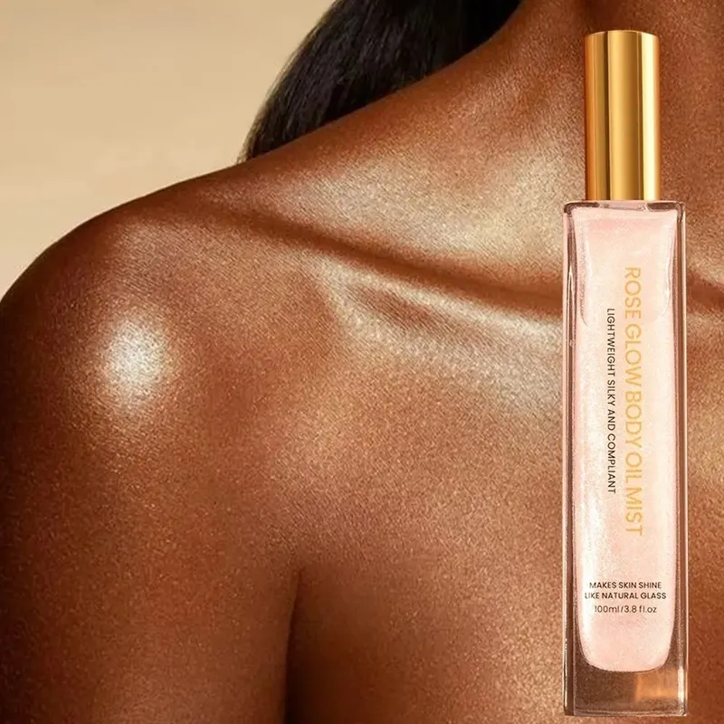Liquid Gold Glow Body Shimmering Highlighter Oil Waterproof Body Shimmer Setting Spray — OEM product photo