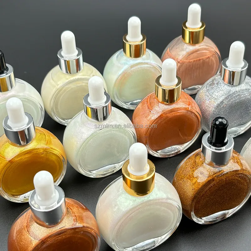 Logo Organic Waterproof Glitter Liquid Body Face Highlighter Private Label Body Shimmer Oil — OEM product photo