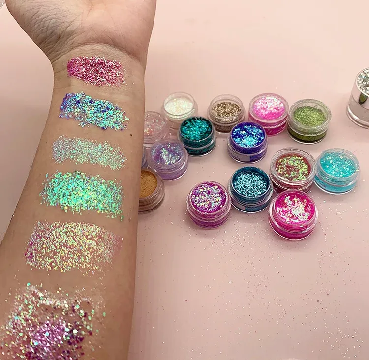 Glitter Face Body Gel Sequins Glow Powder Eye Shadow Lips Nails Hairs Makeup — OEM product photo