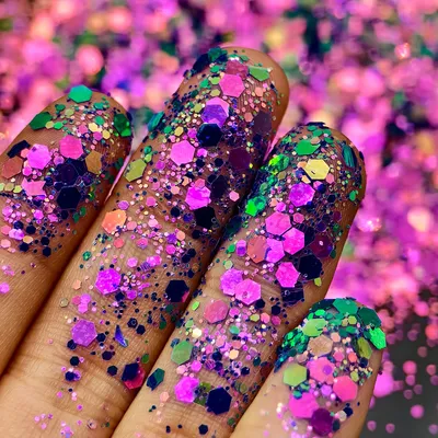 Non-toxic Bulk Polyester Chunky Mix Craft Loose Tumbler Glitter Powder — OEM product photo