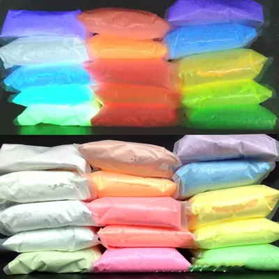 12 Colors Skin Safe Uv Fluorescent Powder Ultraviolet Glow In The Dark Luminous Pigment Powder — OEM product photo