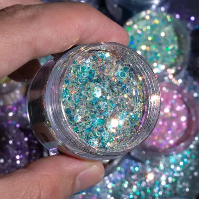 1kg Non-toxic Customized Eco-friendly Fine Chunky Polyester Glitter Resistant Solvent — OEM product photo