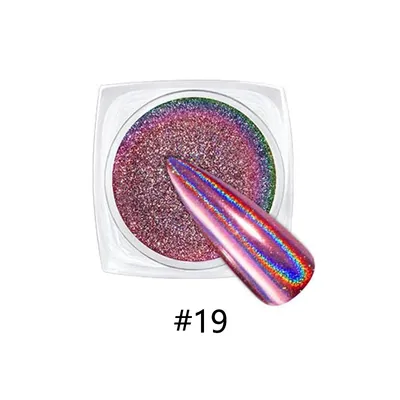 Chrome Nail Powder Mirror Effect Holographic Aurora Iridescent Pearlescent — OEM product photo