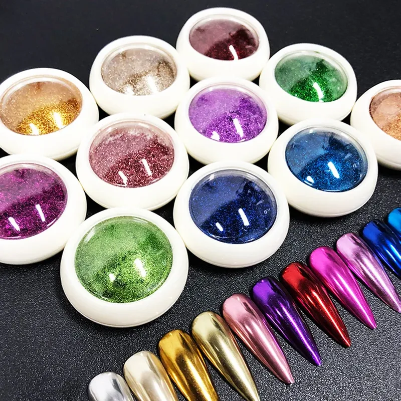 Luxury 16-color Ultra Bright Mirror Effect Magic Mirror Powder For Nail Art Glitter — OEM product photo