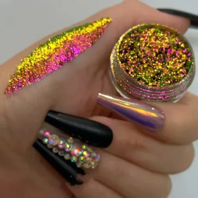 Eyeshadow Private Label Cosmetics Ultra Bright Chameleon Pigment Eye Shadow Film Glitter Makeup — OEM product photo