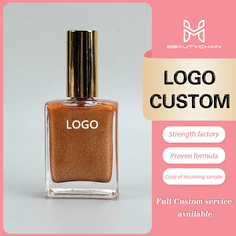 shimmer glitter body oil cosmetics skin care long brighten highlighter liquid oil — OEM product photo