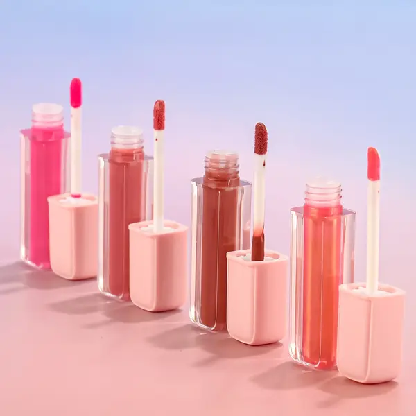 Private label lip products in pink and nude shades