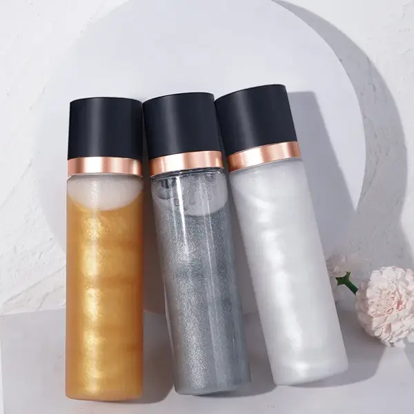 Gold, silver and pearl face setting spray formats